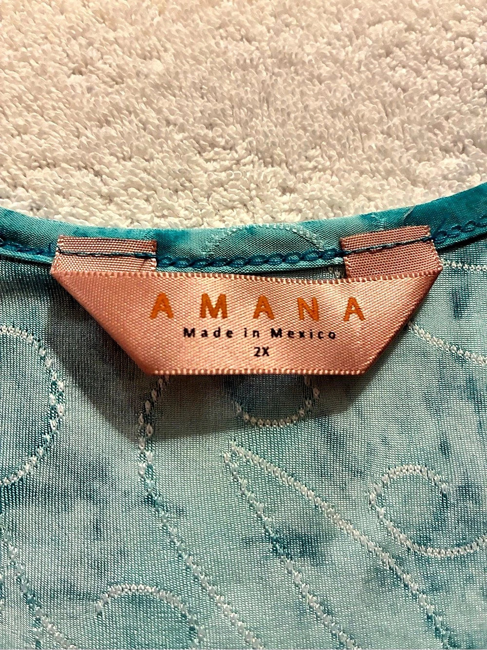 AMANA Floral Tank Top in Blue & Green 2X Like New - Picture 2 of 7